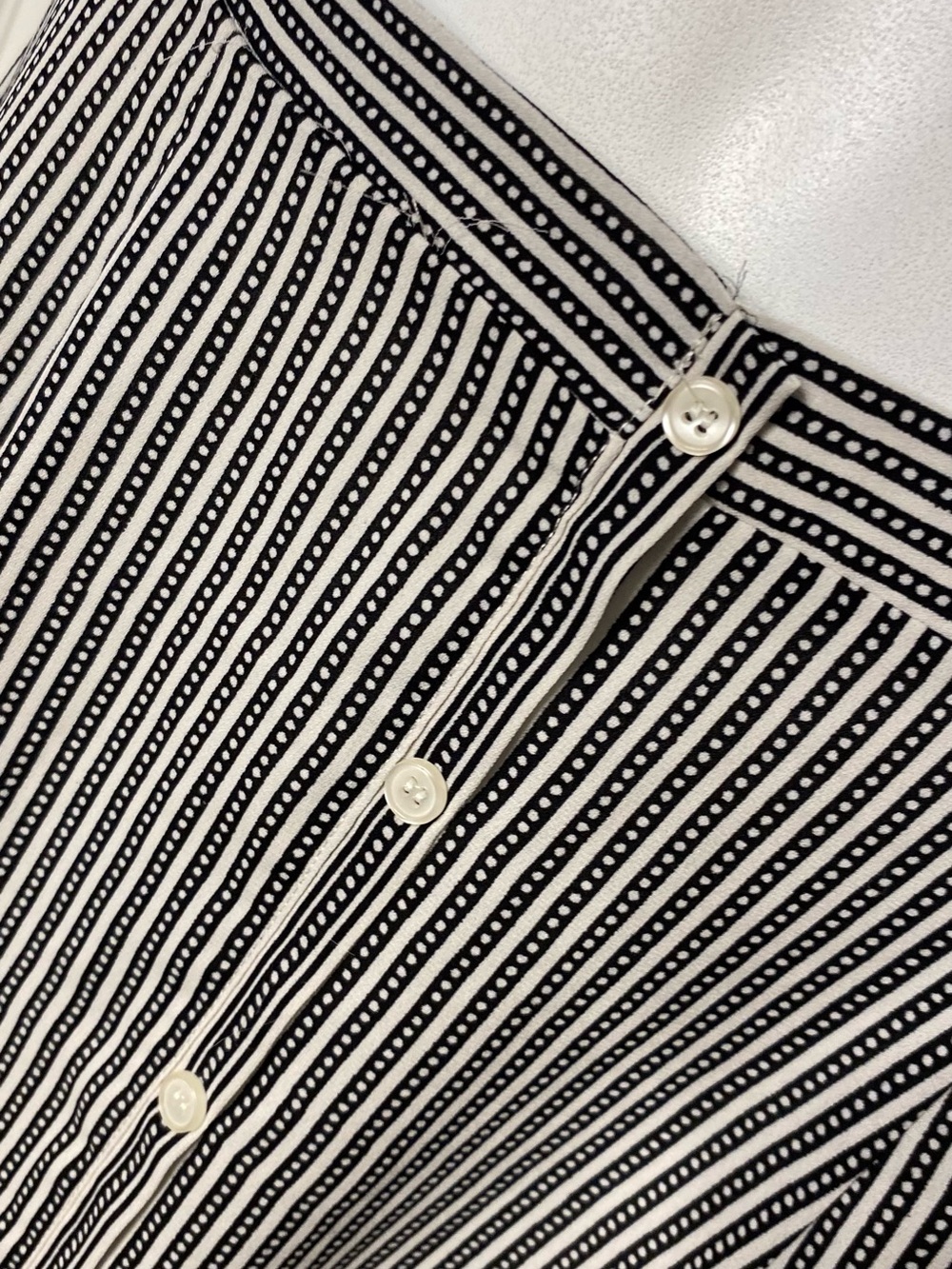 Max Studio Black and White Vertical Stripe Button-Front Midi Skirt - Picture 7 of 12